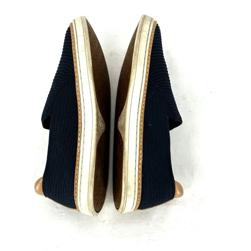 UGG Sammy Slip On Sneakers Navy Rib Knit Platform Casual Shoes Women's Size 7 - Picture 6 of 8